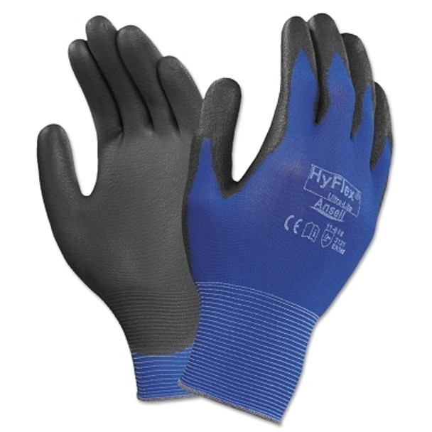 11-618 Polyurethane Palm Coated Gloves, Size 10, Black/Dark Blue