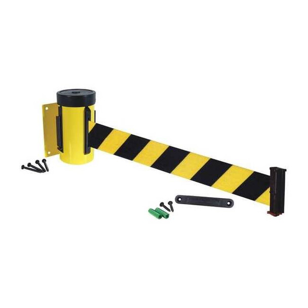 Retracta-Belt Wall Barrier, 10ft Black/Yellow Belt WM700YW-BYD-RE