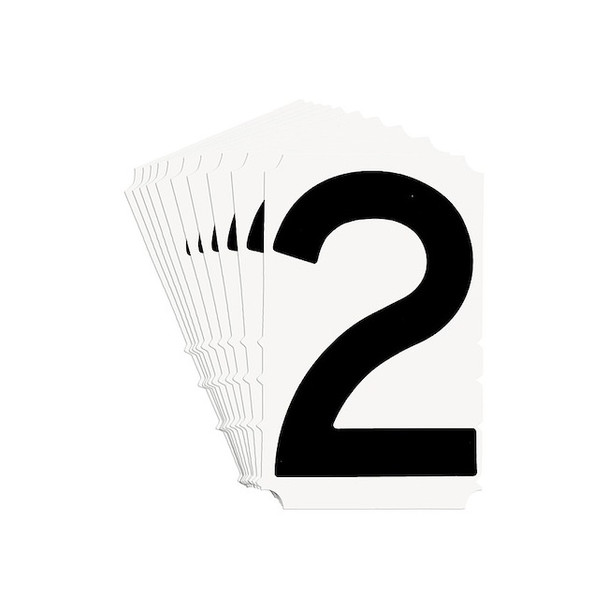 Brady NumberLabel,6-3/4inH,4-3/8inW,PK10 5180P-2