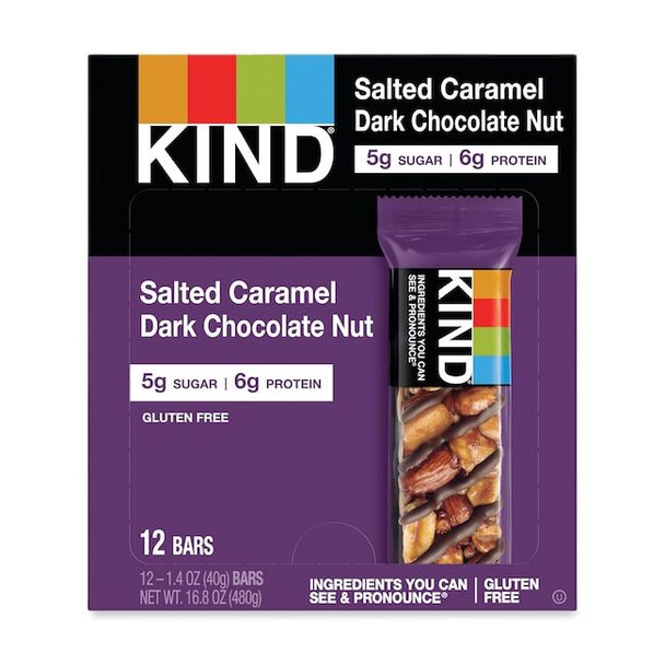 Kind Nuts and Spices Bar, Salted Caramel/Dark Chocolate Nut, 1.4oz, PK12 26961