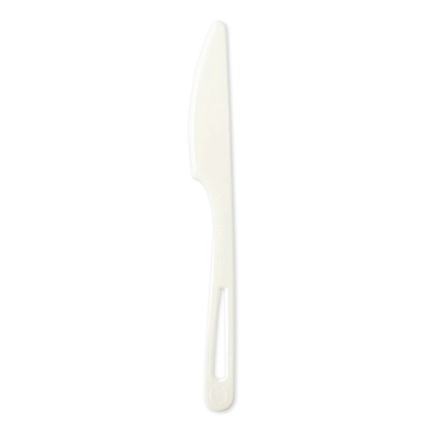World Centric TPLA Compostable Cutlery, Knife, 6.7" White, 1000PK KNPS6