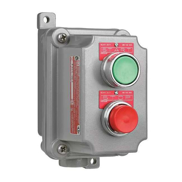 Hubbell Killark ControlStation,Feed-Thru,2Buttons,Grn/Rd FXCS-5B4