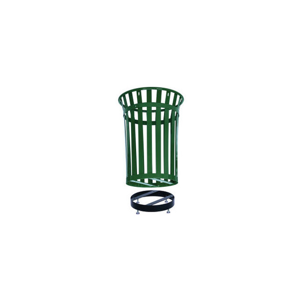 Global Industrial Steel Slatted Trash Can Base Black