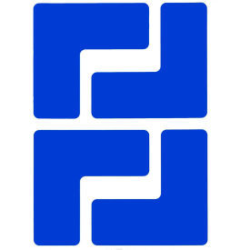 Brady 104432 ToughStripe Floor Corner Marks 2"" W 20/Pack Blue