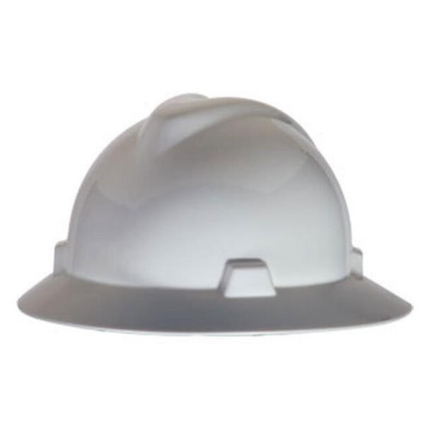 MSA V-Gard® Slotted Hat w/ Staz-On® Suspension, White, 1/Each