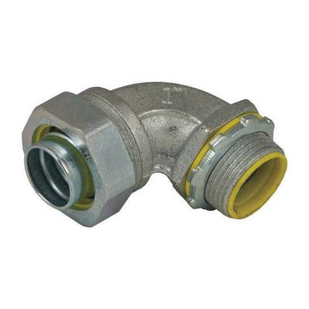 Conduit Fitting Connector, 2 in, Liquid-Tight, Steel, Electro Zinc Plated, Gray