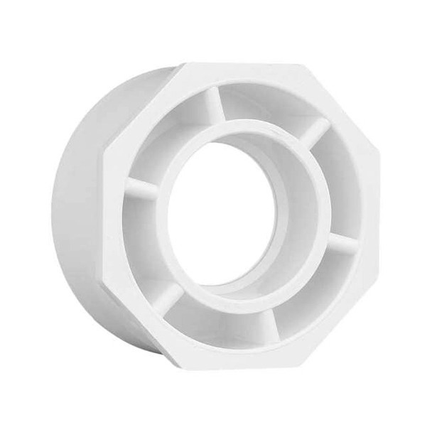 PVC Flush Bushing, Hub x Spigot, 3 in x 1 1/2 in Pipe Size