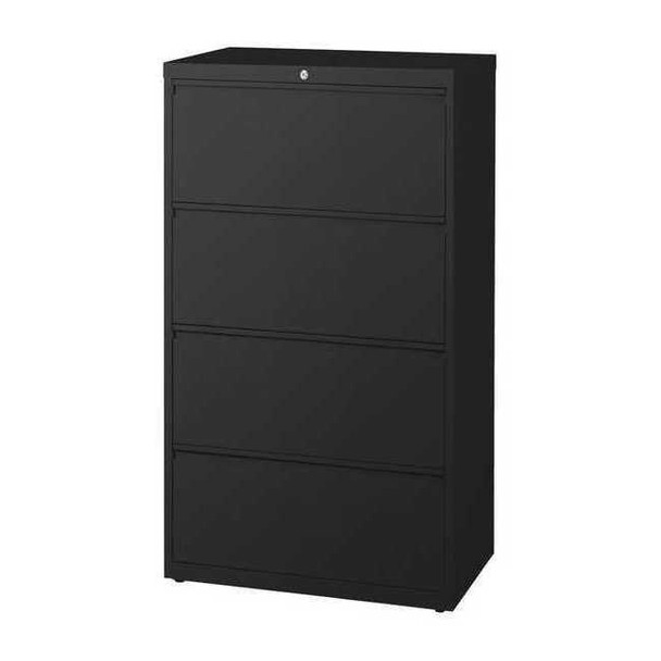 Hirsh 30" W 4 Drawer Lateral File Cabinet, Black,  A4/Legal/Letter 14977
