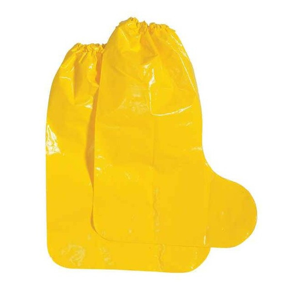 Disposable Boot Covers, Polyolefin, Yellow, Slip Resistant Sole: Yes ,Regular