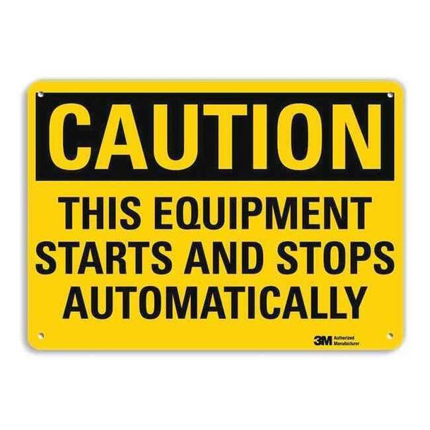 Caution Sign, 10 in Height, 14 in Width, Aluminum, Horizontal Rectangle, English