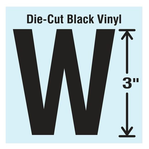 Stranco LetterLabel,Vinyl,3inH,1-5/8inW,PK10 DBV-3-W-10