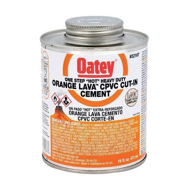 Oatey Orange Lava CPVC Cement,16 oz,Low VOC 32167