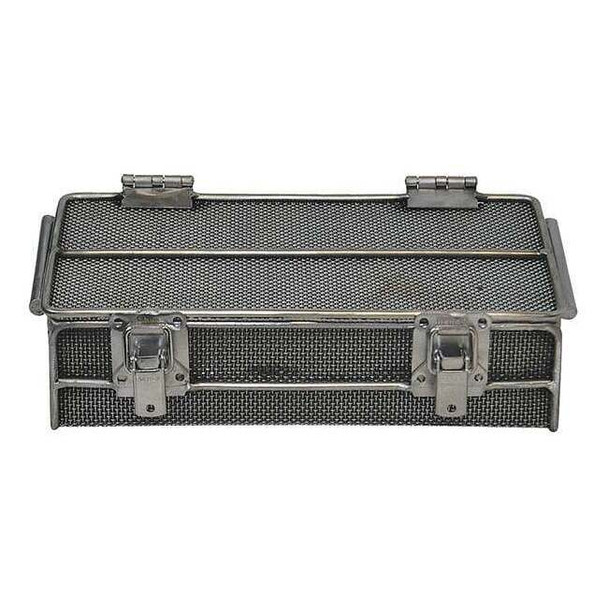 Rectangular Parts Washing Basket, #12 Mesh Size, Stainless Steel, Silver