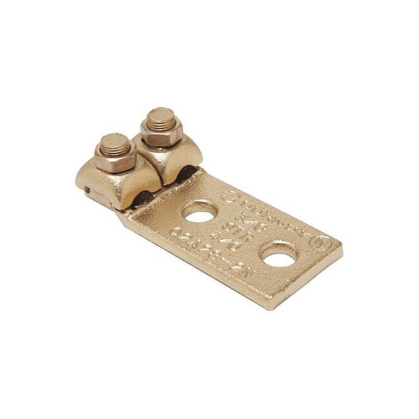 Mechanical Lug, 2/0 AWG Max, 2 Conductor, 2 Hole, 1/2 in Stud, Copper