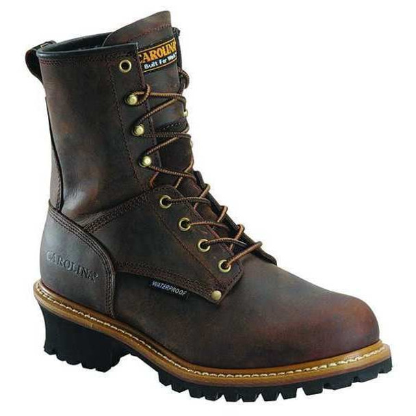 Carolina Shoe Men's Logger Boot, 9 D, Steel Toe, 8 in H, Brown, CA9821 CA9821