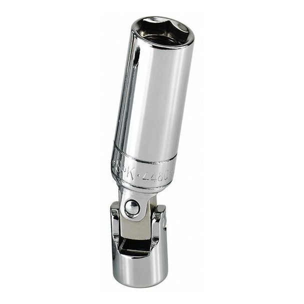 3/8 in Drive, 5/8" SAE Socket, 6 Points, Flex Spark Plug 3/4 in, Steel