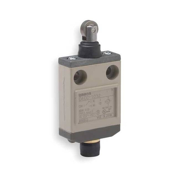 Limit Switch, Plunger, Roller, SPDT, 1A at 120V AC, Actuator Location: Top