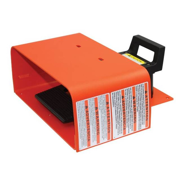 Linemaster FootSwtch,Orange,Aluminum,SPDT,Momentary 592-EX
