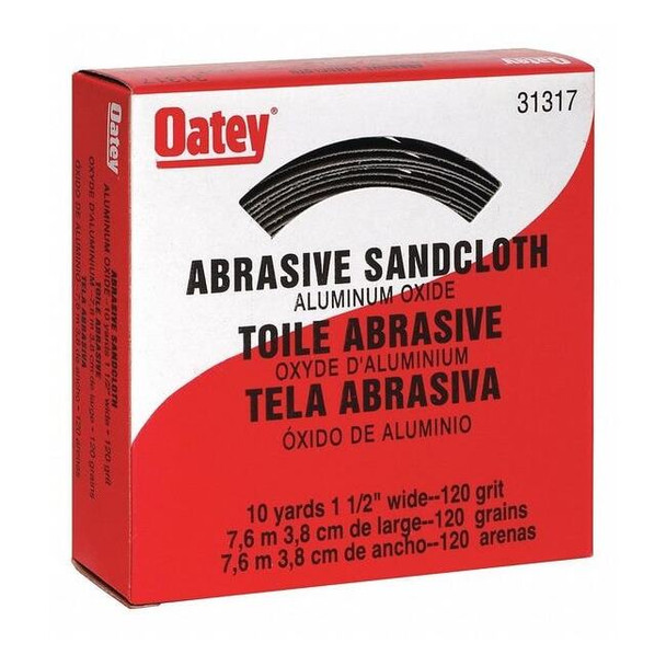 Oatey Abrasive Roll,1-1/2"Wx 30 ft.L,120G,Blue 31317
