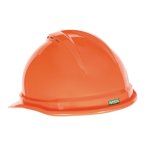 MSA V-Gard® 500 Cap w/ 6-Point Fas-Trac® Suspension, Hi-Vis Orange, 1/Each