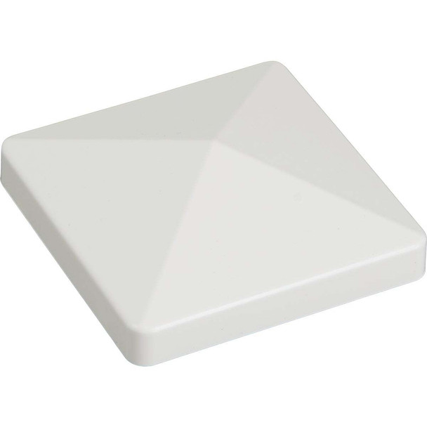 4 In. x 4 In. White Pyramid Vinyl Post Cap 165263