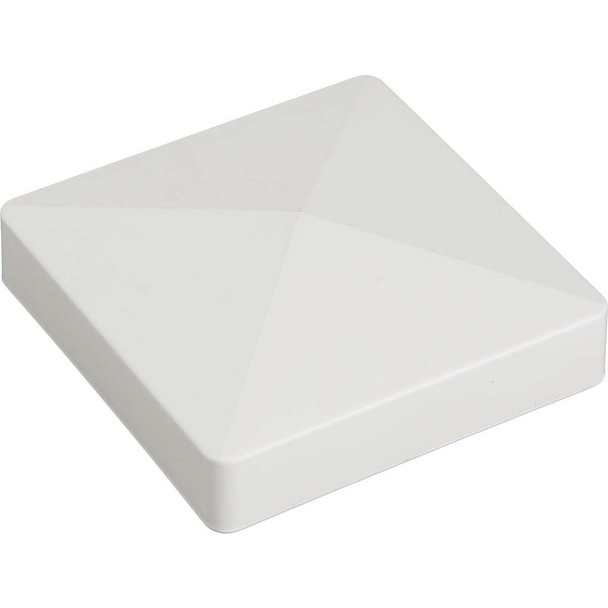 5 In. x 5 In. White Pyramid Vinyl Post Cap 165271