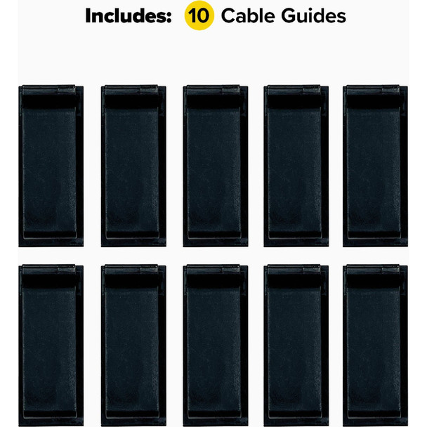 Wrap-It Storage Medium Black Cable Guides (10-Pack) 510-CG-MD-BL