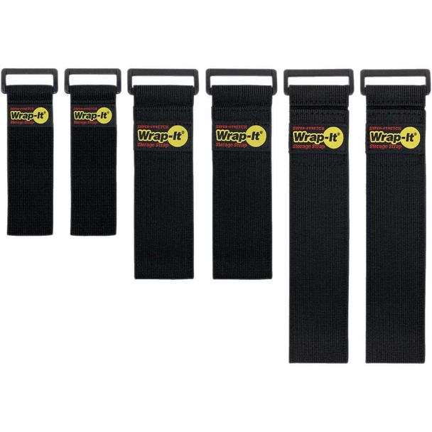 Wrap-It Storage Super-Stretch Assorted Elastic Hook & Loop Cinch Straps (6-Pack)