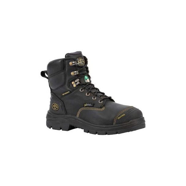 Men's 6-Inch Work Boot, 10 D, Steel Toe, 7 in H, Black, 55346S