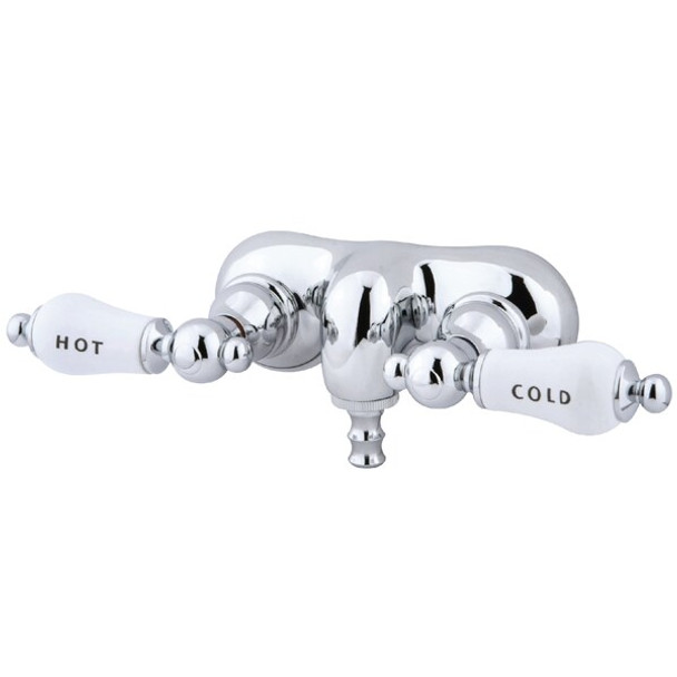 Wall-Mount Clawfoot Tub Faucet, Polished Chrome, Tub Wall Mount
