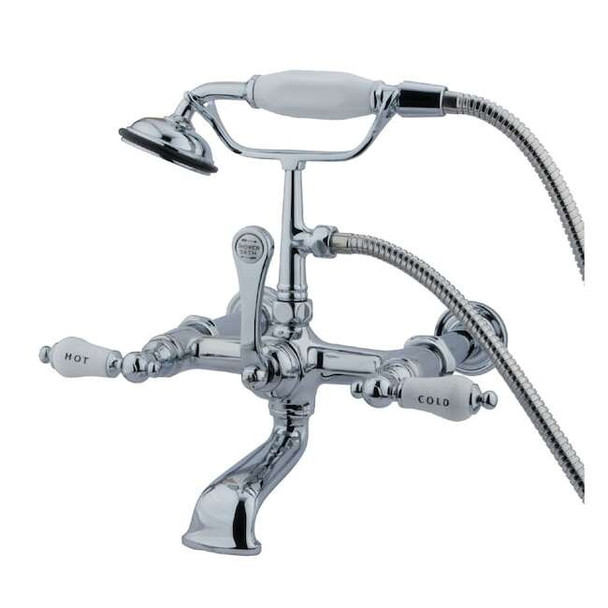 Wall-Mount Clawfoot Tub Faucet, Polished Chrome, Tub Wall Mount