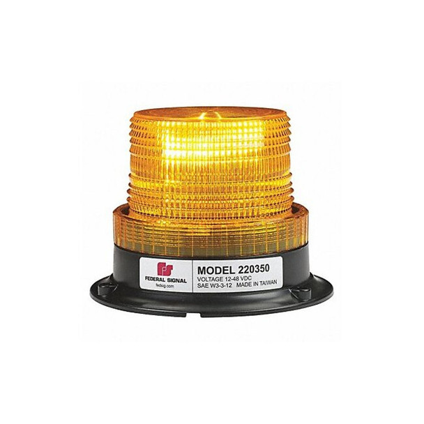 Federal Signal Beacon Light, Pipe/Permanent, 5-7/64 in. H 220350-02