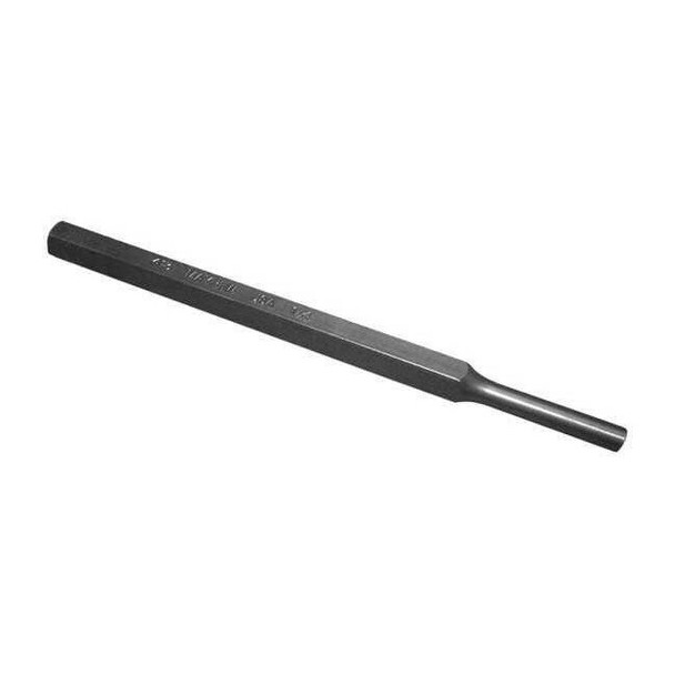 Mayhew Select Pin Punch,5-3/4in L,1/4in Tip,Steel 71005