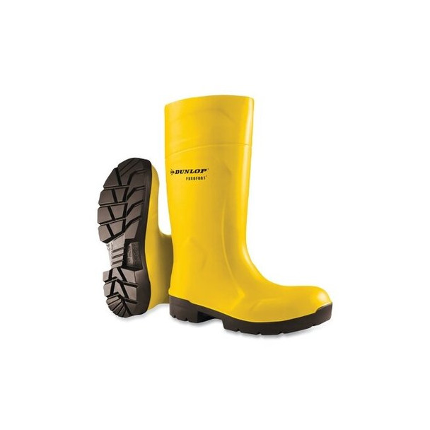 Purofort® FoodPro MultiGrip Boots, Men's 8, Polyurethane, Yellow/Black