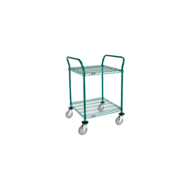 Nexel 2 Shelf Utility Cart Poly-Green24""W x 24""D x 39""H Poly Casters4 Swivel