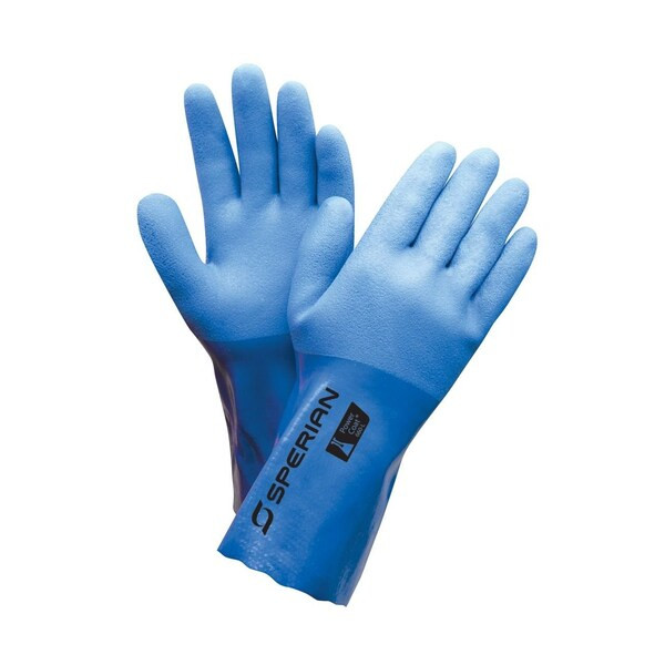 North Chemical Resistant Gloves, PVC, 12 in L, 35 mil, Blue, M, 1 PR 660-M