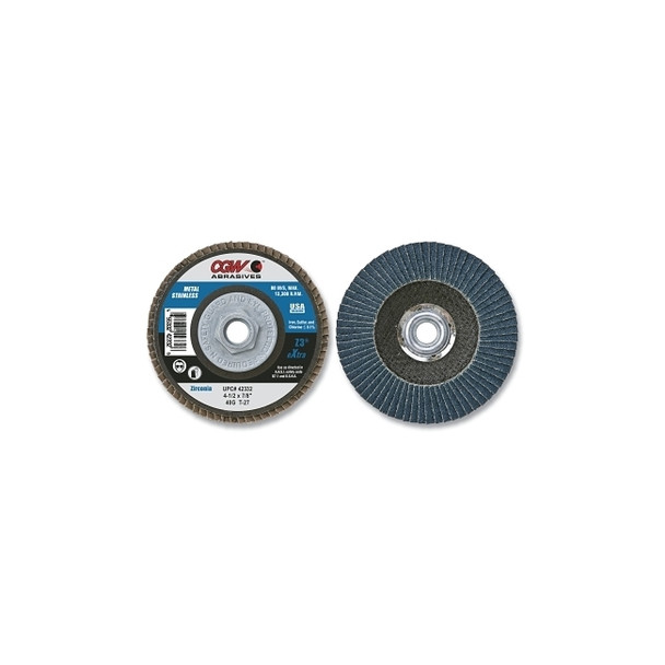 Premium Z3 Reg T27 Flap Disc, 7 in dia, 40 Grit, 5/8 in-11 Arbor, 8,600 RPM Pack of 10