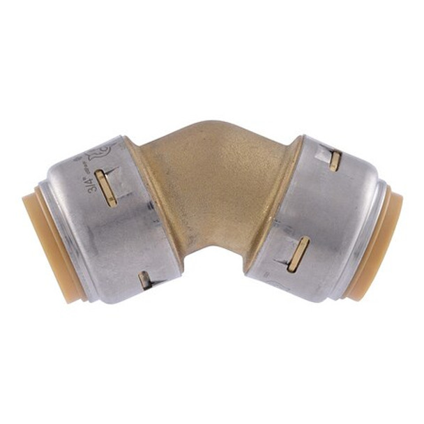 Sharkbite Max Elbow,Potable Water,Push-Fit,Brass UR656