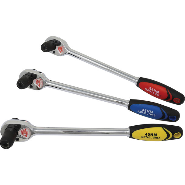 3 Pc. Torque Limit Ratchet Wrench Set - 25Nm, 35Nm, 40 Nm 8945