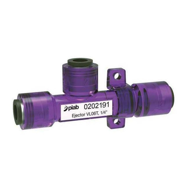 Piab Vacuum Ejector,Inline,31.5mm H,1/4 in. VL06T, 1/4"