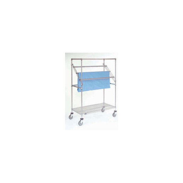 Nexel Chrome High Profile Sterile Wrap Rack 2 Casters with Brakes 60""L x 24""W