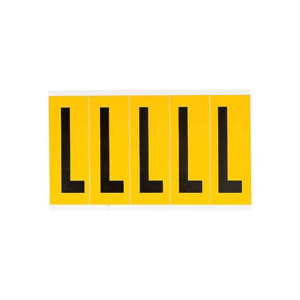 Brady Letter Label, L, 5in.Hx1-3/4in.W, Vinyl 1560-L