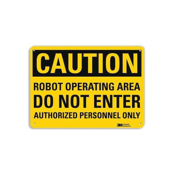 Safety Sign, 10 in Height, 14 in Width, Aluminum, Horizontal Rectangle, English