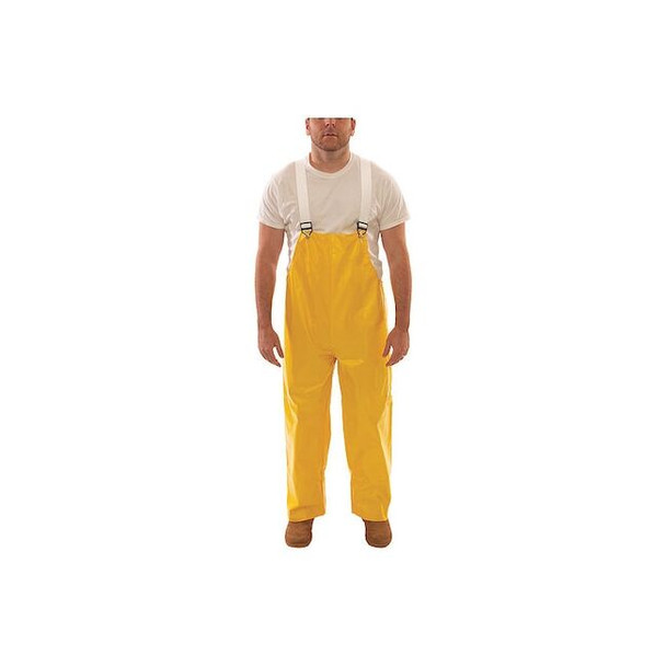 Tingley Rain Bib Overall, PVC, 29 in Inseam, 18 mil Thickness, Yellow O32007