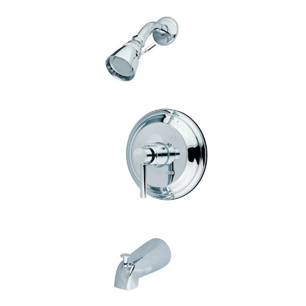 Tub and Shower Faucet, Standard, 3, Wall Mount, Polished Chrome