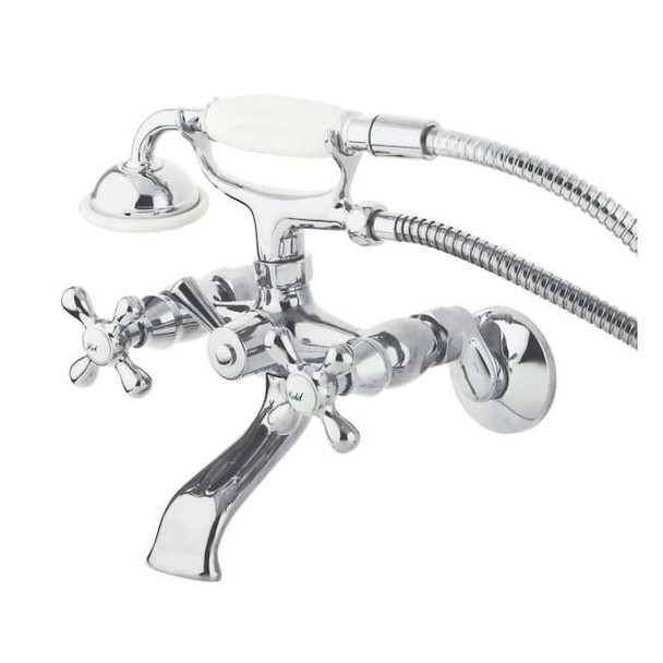 Wall-Mount Clawfoot Tub Faucet, Polished Chrome, Tub Wall Mount