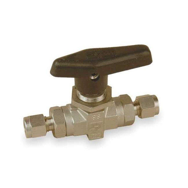 Parker 1/2" Compr Stainless Steel Mini Ball Valve Inline 8Z-B8LJ2-SSP