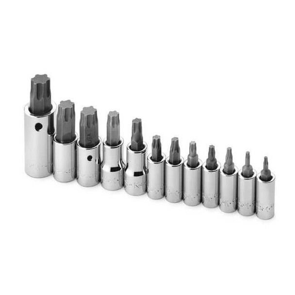 Sk Professional Tools 1/4", 3/8", 1/2" Drive Socket Set Bit, Torx, 12 pcs 84232