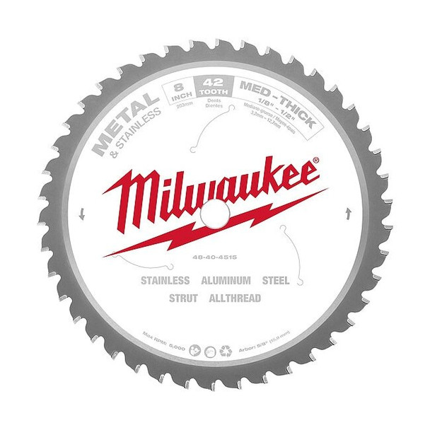 Milwaukee Tool 8" Metal & Stainless Cutting Circular Saw Blade 48-40-4515