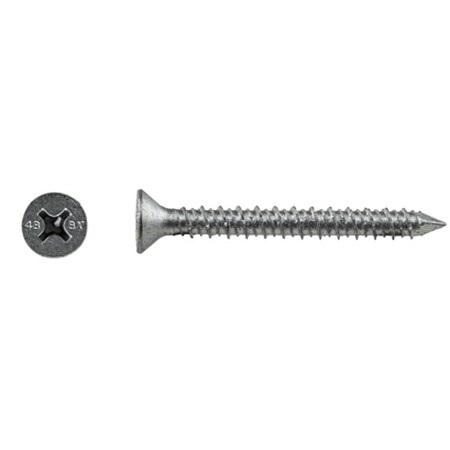 Screw Anchor, 3/16 in Dia., Flat, 2 1/4 in L, Stainless Steel Climaseal, 100 PK